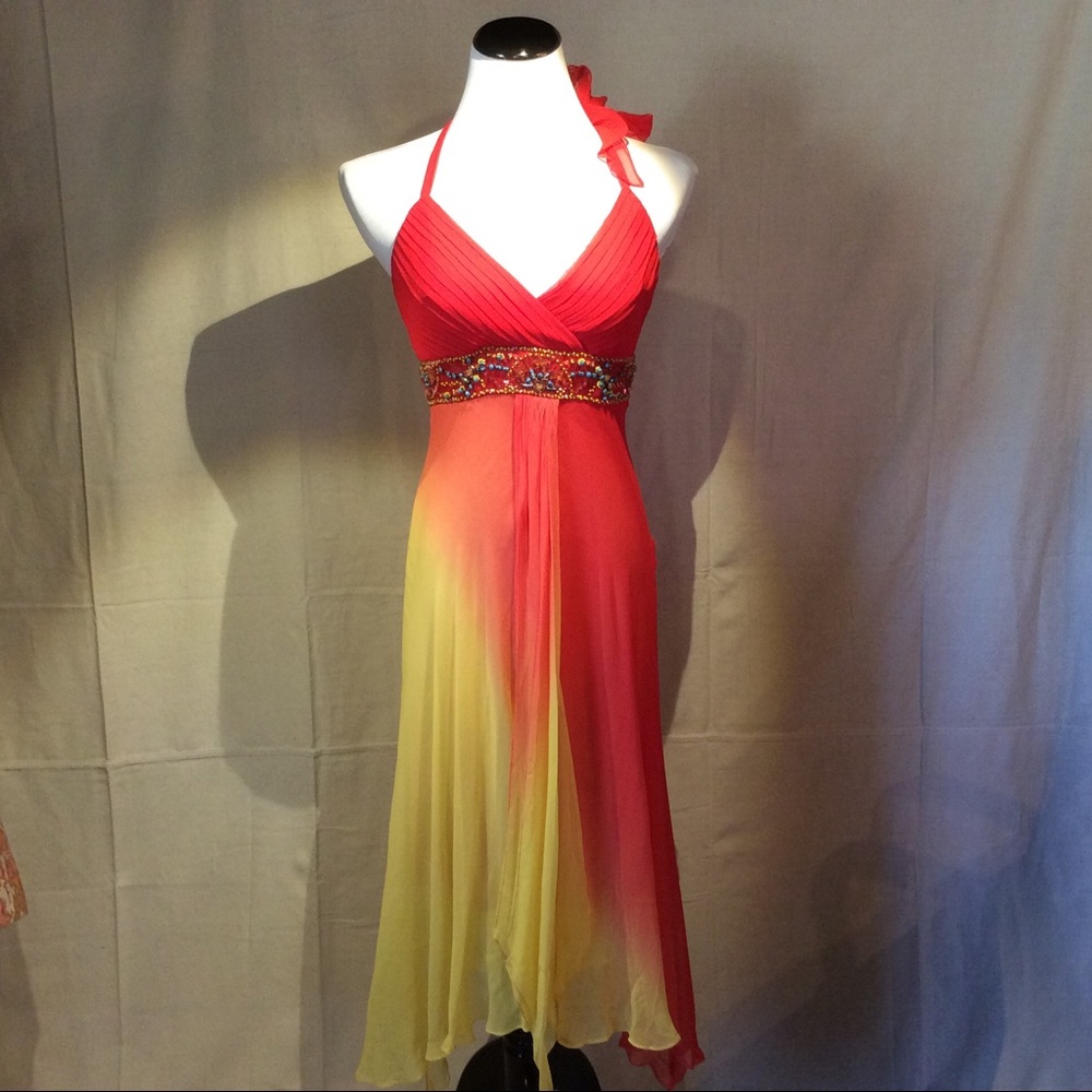Sue Wong Nocturnes Asymmetrical Beaded Dress